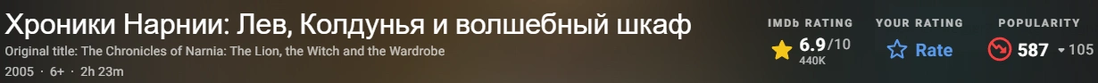 Хроники Нарнии: Лев, колдунья и волшебный шкаф 2005